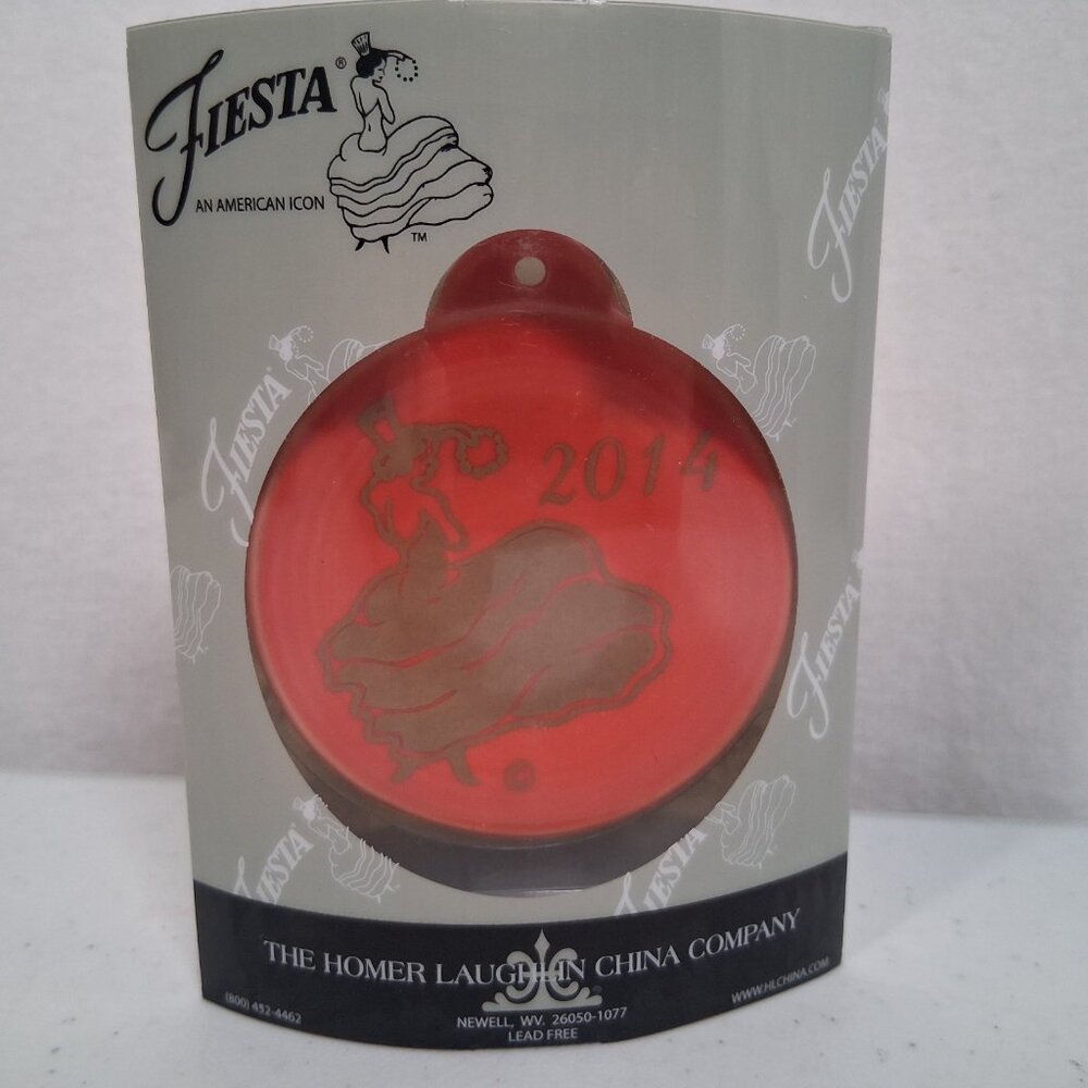 Homer Laughlin Fiesta Christmas Ornament 2014 Orange Gold Dancing Lady #761 - Picture 3 of 7
